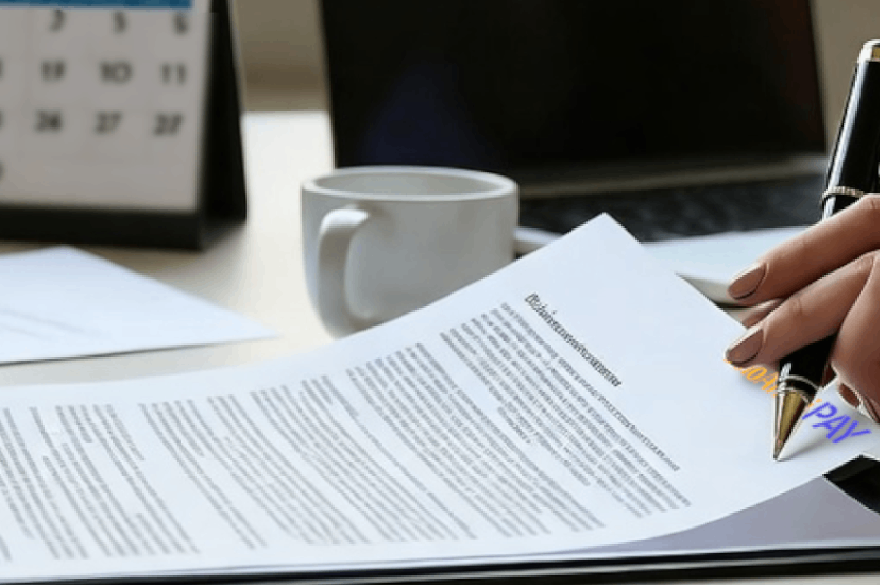 Mano che tiene un contratto di affitto, simbolo della procedura per affittare casa.