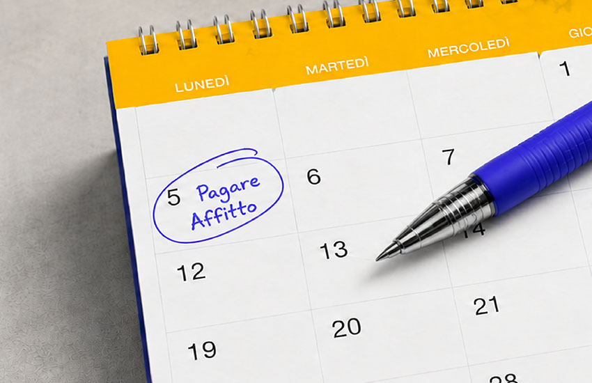 Calendario con la scritta 